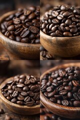 Fototapeta premium coffee beans on a wooden background