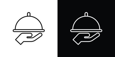 Restaurant Tray icon black vector concept - stock vector.