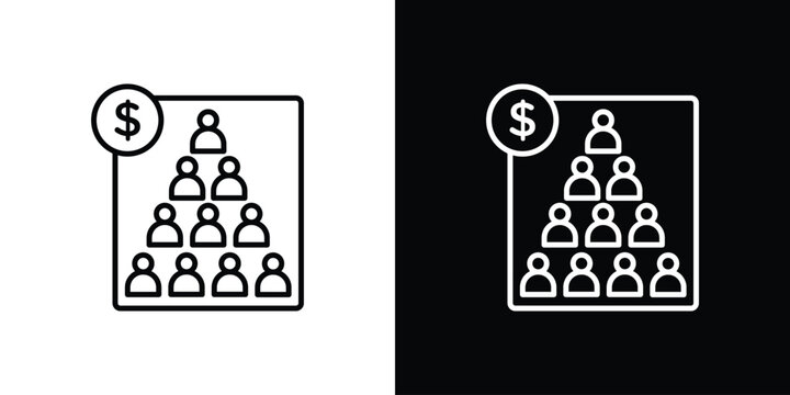 Ponzi scheme icon black vector concept - stock vector.