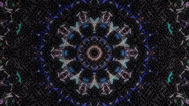 Abstract Kaleidoscope pattern with full colors. Magic mandala. 4k	