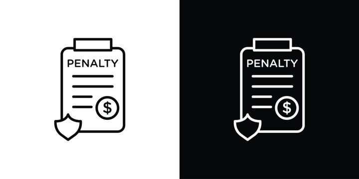 Penalty icon black vector concept - stock vector.