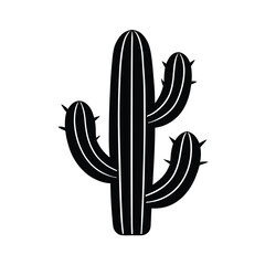 Fototapeta premium Black Cactus Silhouette vector 