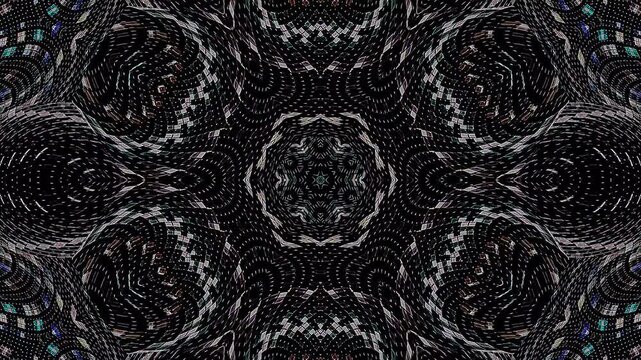 Abstract Kaleidoscope pattern with full colors. Magic mandala. 4k	