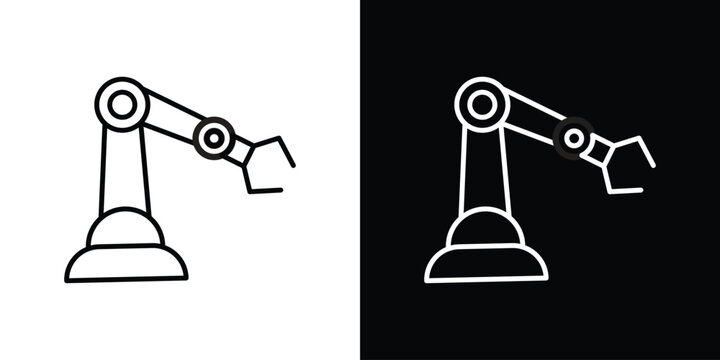Industrial robot icon black vector concept - stock vector.