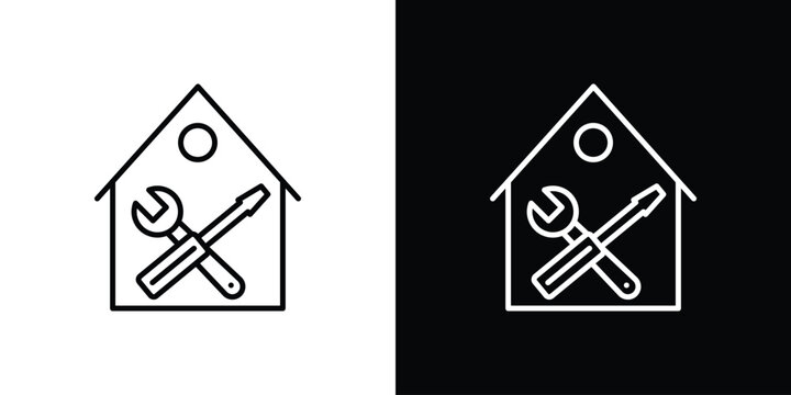 Home repair icon black vector concept - stock vector.