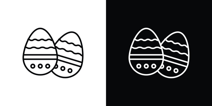 Easter eggs icon black vector concept - stock vector.