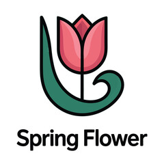 Obraz premium Vector illustration of a spring flower logo design.