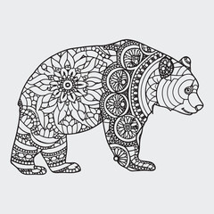 Fototapeta premium Animal mandla line art coloring page
