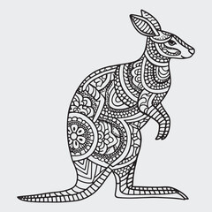 Animal mandla line art coloring page