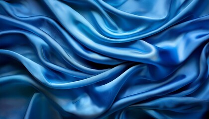 Obraz premium a background made of wavy strands of blue satin fabric