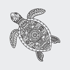 Fototapeta premium Animal mandla line art coloring page