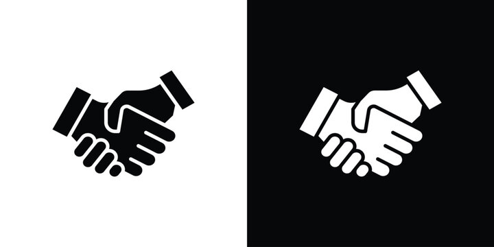 Shake hands icon vector flat symbol, glyph sign. icon concept illustration