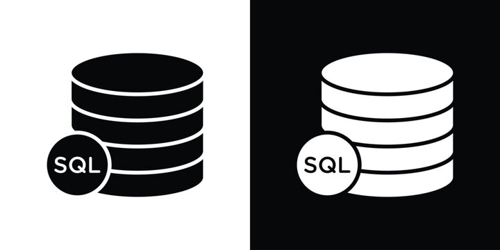 SQL icon vector flat symbol, glyph sign. icon concept illustration