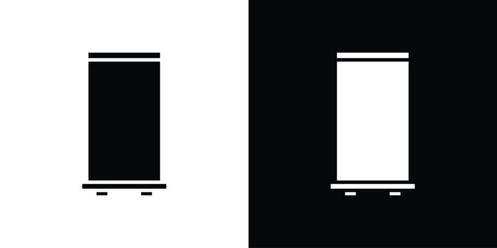 Roll up banners icon vector flat symbol, glyph sign. icon concept illustration