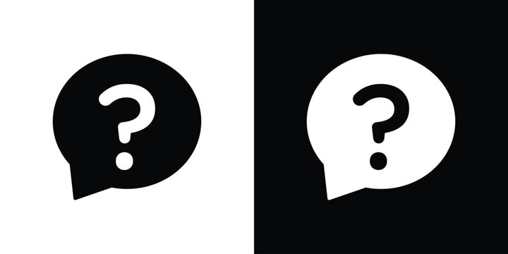 Question icon vector flat symbol, glyph sign. icon concept illustration
