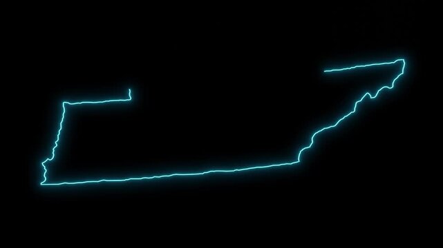 United States Tennessee Abstract Map Animation 4k