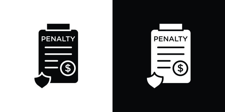 Penalty icon vector flat symbol, glyph sign. icon concept illustration