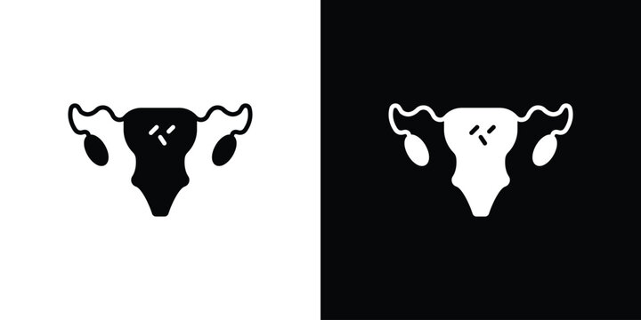 Pelvic inflammatory disease icon vector flat symbol, glyph sign. icon concept illustration