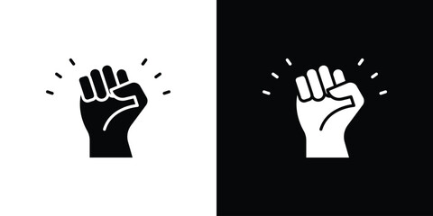 Obraz premium Hand with Power icon vector flat symbol, glyph sign. icon concept illustration