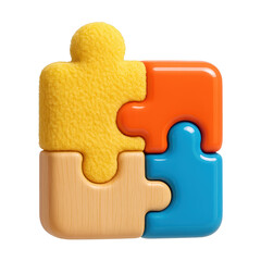 Obraz premium PNG Colorful textured puzzle pieces