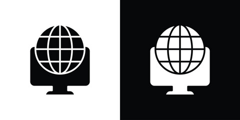 Domain icon vector flat symbol, glyph sign. icon concept illustration