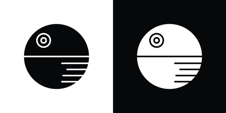 Death star icon vector flat symbol, glyph sign. icon concept illustration