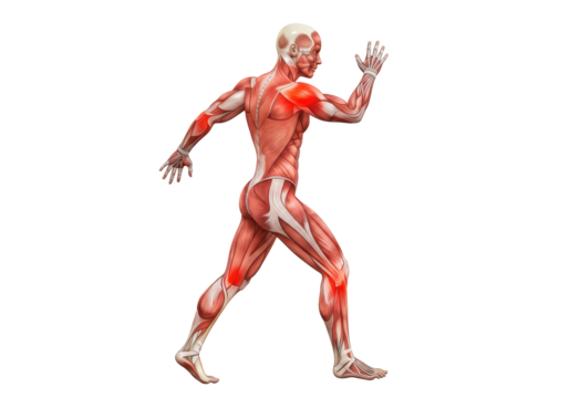 Isolated Anatomical Figure Muscular System Running Exercise