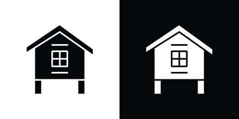 Chicken coop icon vector flat symbol, glyph sign. icon concept illustration © Annimo