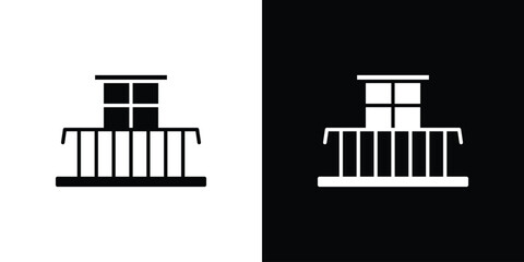 Balcony icon vector flat symbol, glyph sign. icon concept illustration