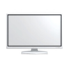 Fototapeta premium Modern white computer monitor with a blank white screen and a sleek stand isolated on transparent background