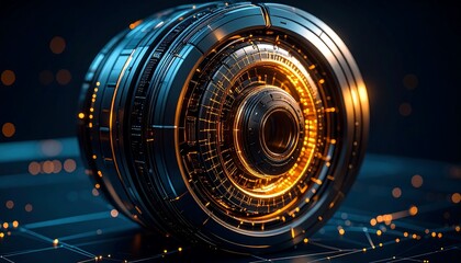 Futuristic mechanical cylinder