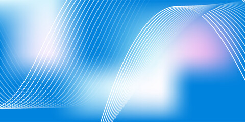Abstract blue gradient background with shining lines waves. Minimalist background for banner, poster, cover, brochure, flyer, website. eps10