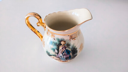 Vintage Ceramic Jug with Gold