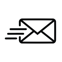 Message send icon on transparent background, E-mail icon. Mail icon. marketing tool concept