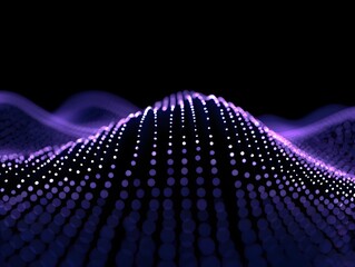 Abstract purple dots wave background technology network data visualization design