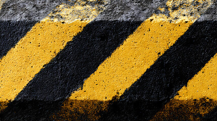 Yellow and black hazard stripes painted across a surface. barricade texture. Illustration