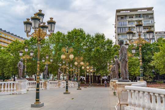 Art Bridge across the Vardar River in Skopje, North Macedonia