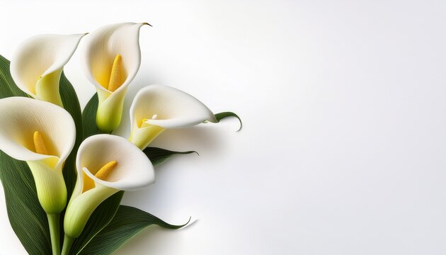 elegant calla lilies bouquet with white background perfect for floral designs