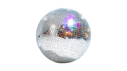 Shiny Disco Ball Reflecting Light on a Transparent Background for Easy Integration