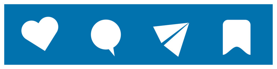 azul-Icone compartilhar, curtir, comentar, salvar, 