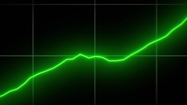 Candles of growing stock market exchange. Green bullish trend. Trading candlestick graph increase in profit. Financial investment or bitcoin and cryptocurrency trading. Prices are going up.