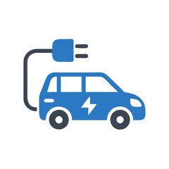 Electric car with charging plug symbolizing eco-friendly transport  