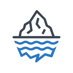 Iceberg floating in water illustrating the concept of Ecology  