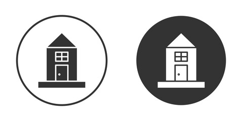 Terraced Houses icon vector graphics in black and white color