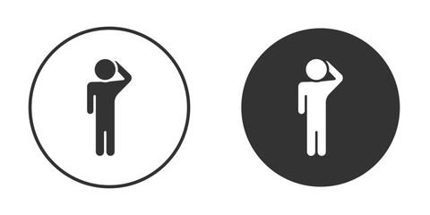 Salute icon vector graphics in black and white color