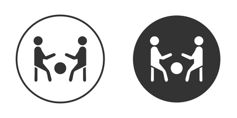 People playing Ball icon vector graphics in black and white color