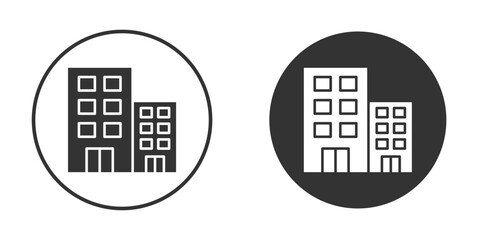 Office block icon vector graphics in black and white color