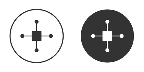 Multi channel icon vector graphics in black and white color