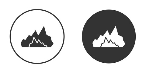 Mountain icon vector graphics in black and white color