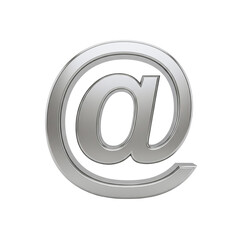 Silver metallic 3D at symbol for email and internet